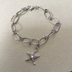 Silver Classic Multi-Chain with Starfish Bracelet